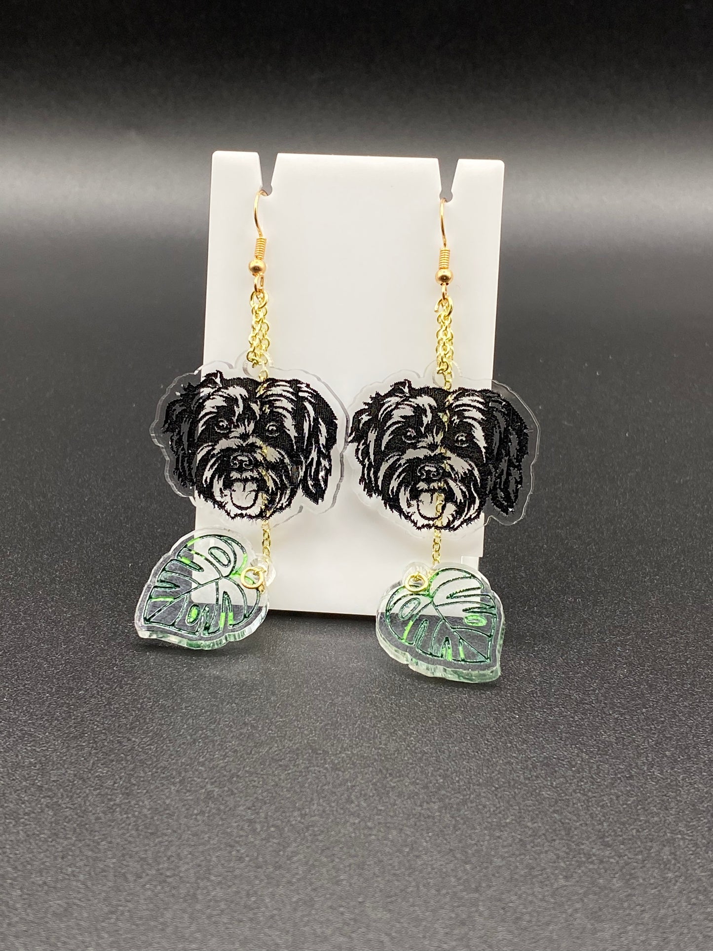 Schnoodle & Monstera Earrings